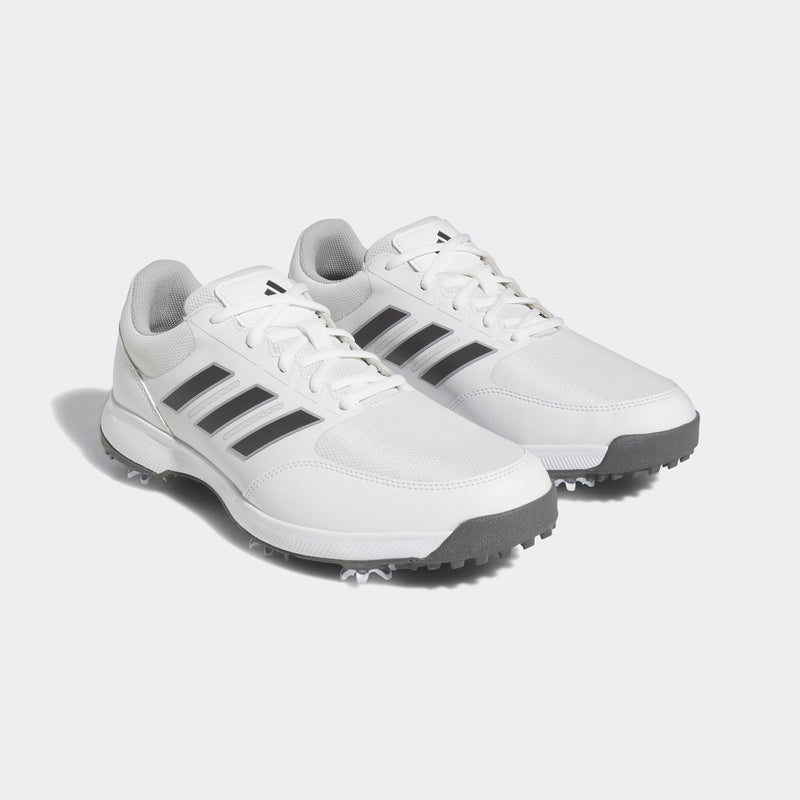 adidas Men's Tech Response 3.0 Wide Golf Shoes, Cloud White/Dark Silver Metallic, 10 UK - Golf Gift