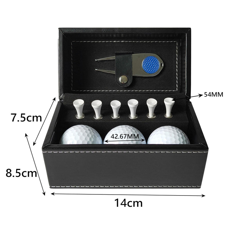 harayaa Golf Ball and Tee Gift Set 6 Golf Tees with PU Case Golf Accessories Set Golf Gift for Men 3Pcs Golf Balls for Him Green Dad, Blue Divot Tool - Golf Gift