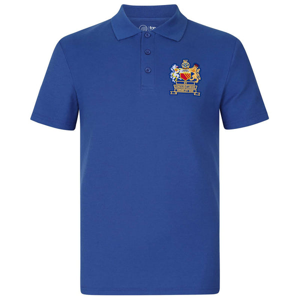 fan originals United Manchester Crest 1968 European Colours Polo Shirt Blue Med. - Golf Gift