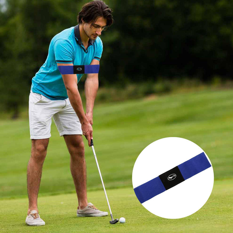 1 Pcs Golf Training Aids, Golf Swing Trainer, Golf Swing Training Aid, Golf Training Aids Professional Motion Posture Correction For Men Women (Golf Swing Band-Blue) - Golf Gift