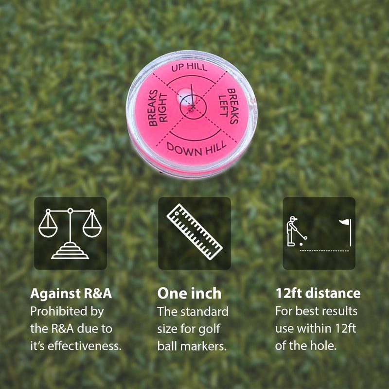 Fraser Fitness Golf Green Reader Level Ball Marker with High Precision Putting Green Reading Aid | Level Head Golf Marker With Bubble Level | True Aim Ball Marker Golf Accessories for Men (Red) - Golf Gift