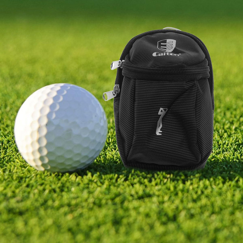 BESPORTBLE Golf Ball Bag Golf Tee Bag Golf Accessories Bag Golf Tee Holder Golf Tee Bag Pouch Golf Ball Holder Storage Organizer Pouch Bag Tees Pouch Bag Lightweight Canvas (Black) - Golf Gift