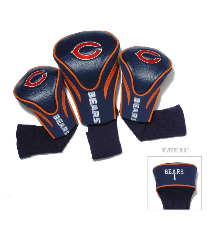 Team Golf NFL Chicago Bears 3pk Contour Fit Headcover, One Size - Golf Gift