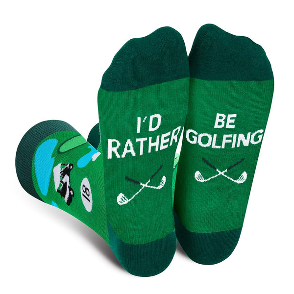 AGRIMONY Funny Golf Socks for Men Teens-I’d Rather Be Golfing Socks - Fathers Day Novelty Gifts for Dad Husband Brother Crazy Socks-Valentines Birthday Fun Gifts Ideas Christmas Stocking Fillers