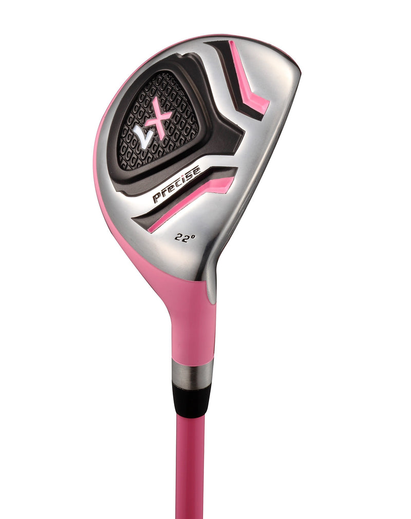 Precise X7 Junior Complete Golf Club Set for Children Kids - 3 Age Groups Boys & Girls - Right Hand & Left Hand! (Pink Ages 9-12, Left Hand) - Golf Gift