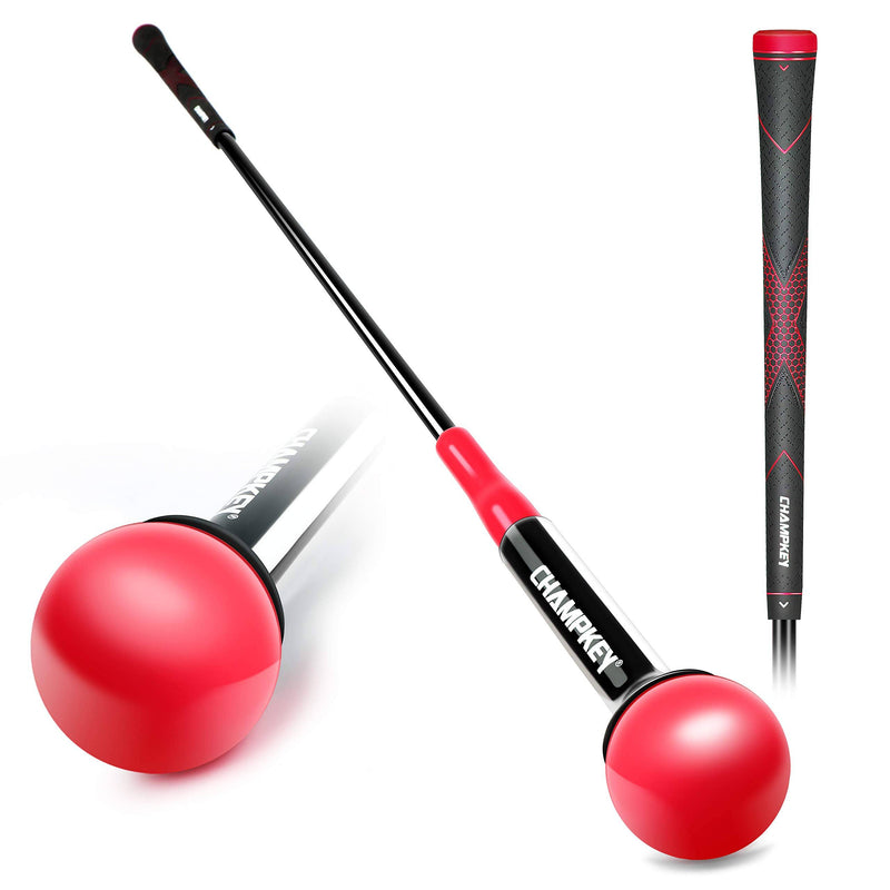 CHAMPKEY Golf Swing Trainer - Tempo & Flexibility Training Aids Warm-Up Stick Ideal for Golf Indoor & Outdoor Practice (Red, 48 Inches) - Golf Gift