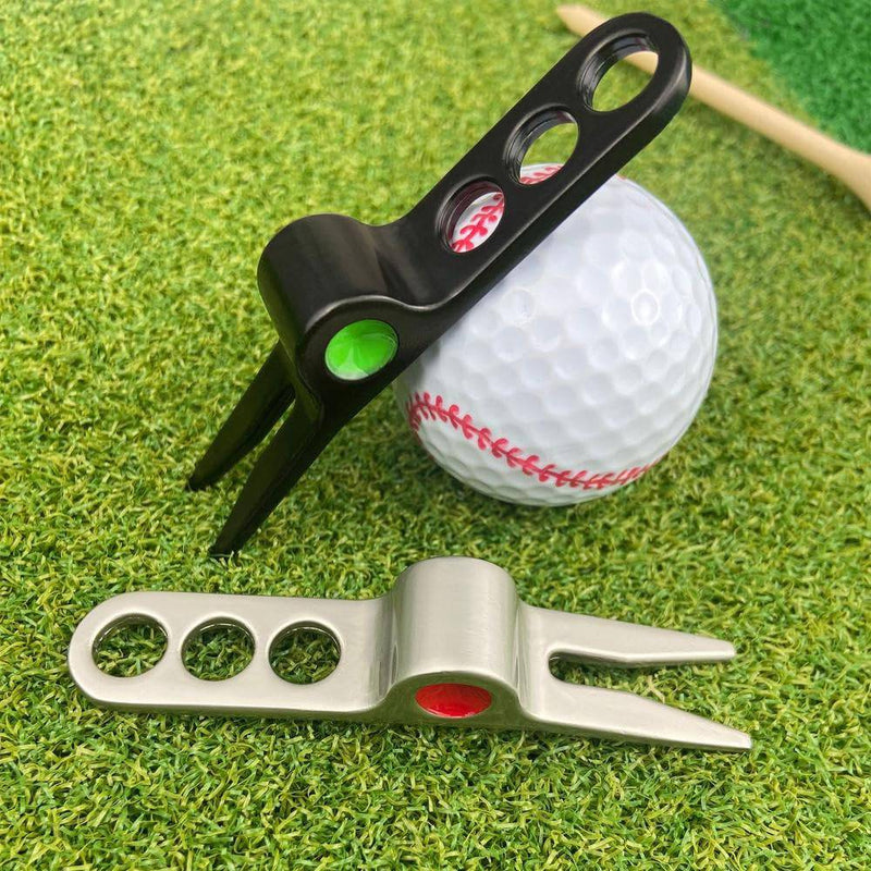 1 Pair Silver Golf Ball Fork Pivot Divot Repair Tool Compatible Cameron Divot Tools for Scotty Golf Divot Tools On-Course Accessories - Golf Gift