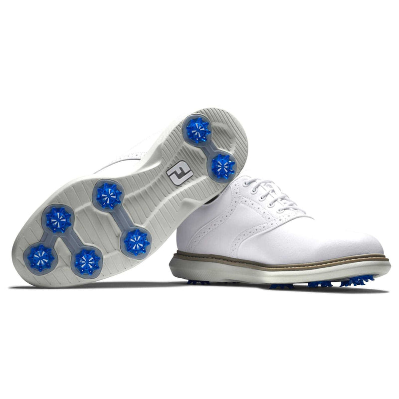 FootJoy Men's FJ Traditions Golf Shoes, White, 9 UK - Golf Gift