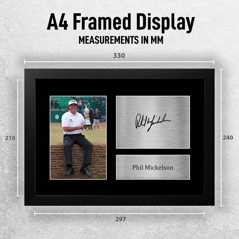 HWC Trading FR A4 Phil Mickelson Gifts Printed Signed Autograph Picture for Golf Memorabilia Fans - A4 Framed - Golf Gift