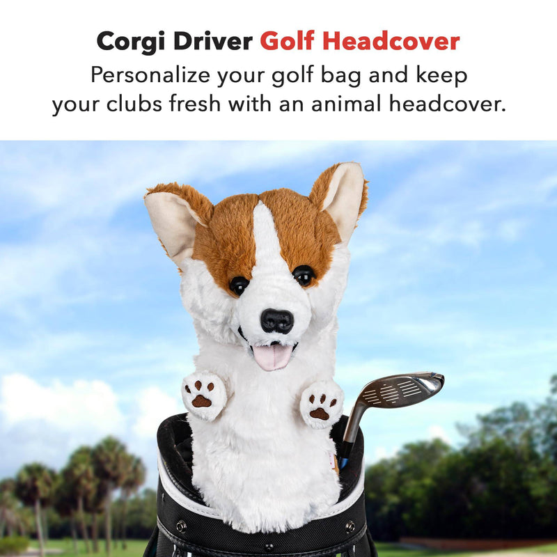 Daphne's Corgi Novelty Golf Driver Headcover - Brown - Golf Gift