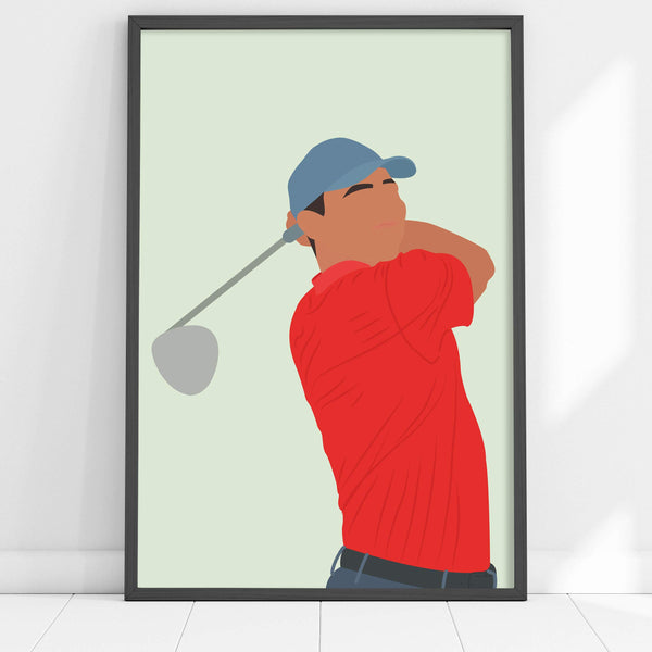 Tiger Woods Golf Poster - Minimalist Art Print - Golf Gift