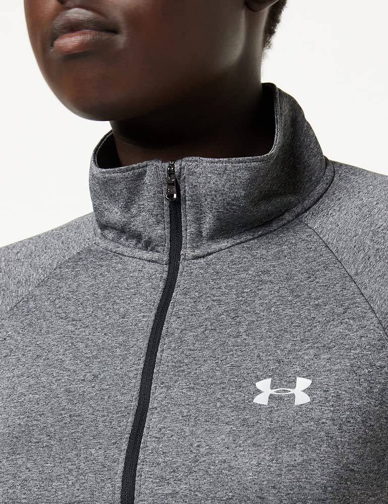 Under Armour Women's Tech ½ Zip, Grey, Medium Carbon Heather / / Metallic Silver (090), 1320126 - Golf Gift