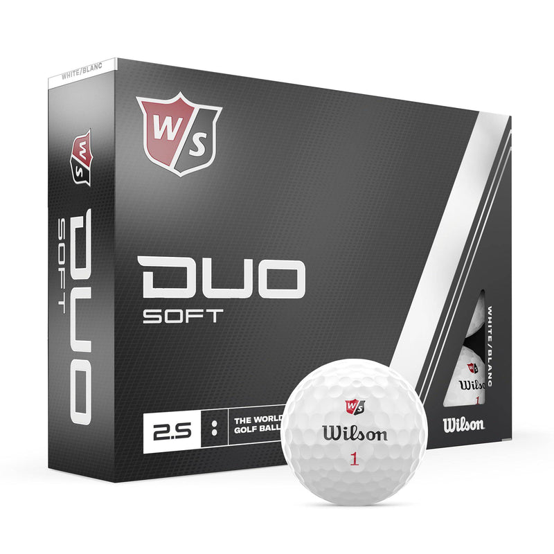 Wilson Staff Golf Balls, Duo Soft, Two-Piece Golf Ball, 12 Balls, White - Golf Gift