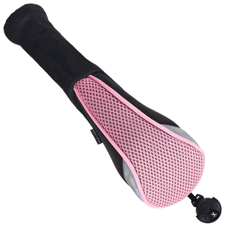 Andux 3pcs/Pack Long Neck Golf Hybrid Club Head Covers Dial No. Tag CTMT-02 Pink - Golf Gift