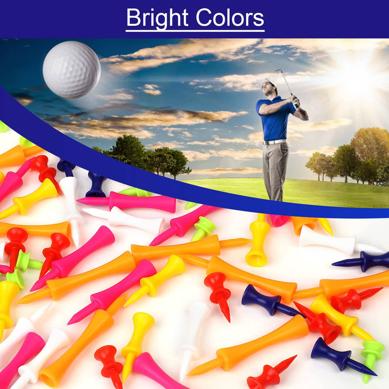 Golf Tees Plastic, 70 Pcs Mixed Sizes Castle Golf Tees, Durable Winter Golf Tees Small Castle Tees in Multiple Colors(25mm, 32mm, 39mm, 45mm, 51mm, 59mm, 70mm) - Golf Gift