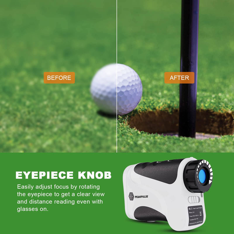 PeakPulse 6s Rangefinder Golf 600 Yards Rangefinder with Flag-Lock, 6X magnification, Vibration On/Off, Distance Measurement, Meter Size Switching, Perfect for playing game and Golfer Gift. - Golf Gift