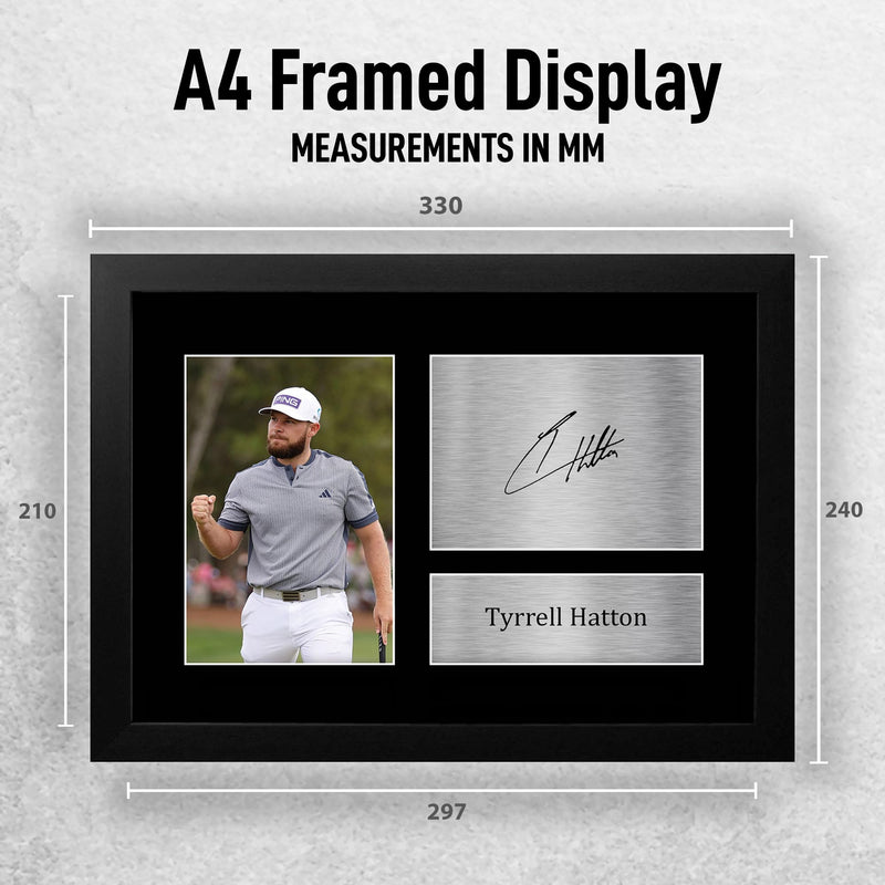 HWC Trading FR A4 Tyrrell Hatton Gifts Printed Signed Autograph Picture for Golf Memorabilia Fans - A4 Framed - Golf Gift