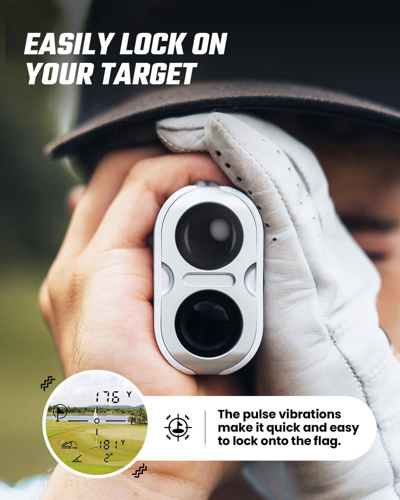 MiLESEEY PF1 All-weather Golf Range Finder, Pocket 1100 Yards Golf Rangefinder with Slope on/Off, 7.5° Wide Field of View, 0.1s Flag Lock Pulse Vibration, IP65 Waterproof, Scan Measurement - Golf Gift