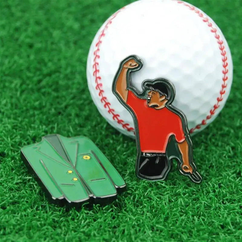 QAUUCP Golf Ball Mark Alloy Multicolor Tiger Green Jacket Marker Mark Golf Ball Position Green Golf Hat Clip Golf Accessories Golf Ball Marker Hat Clip(Green Black) - Golf Gift