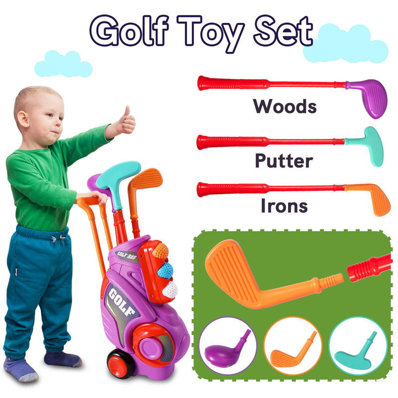 HERSITY Kids Golf Set, Garden Golf Clubs Toddler, Sports Toys Outdoor Indoor Games for Children Boys Girls 3 4 5 6+ Years Old Gifts - Golf Gift