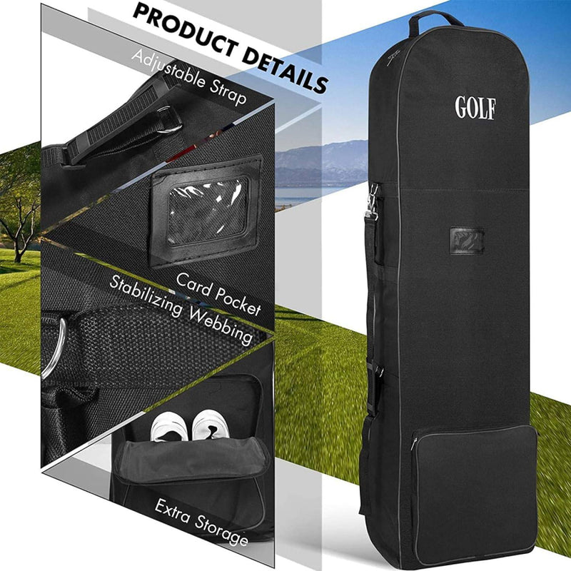 Holdfiturn Padded Golf Bag Travel Waterproof Golf Club Bag Golf Travel Bags Golf Bag Cover 130x25x36cm Golf Carry Bag with Wheels for Golf GearTransportation - Golf Gift