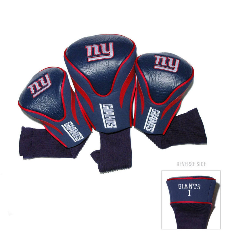 Team Golf NFL New York Giants Contour Golf Club Headcovers (3 Count) Numbered 1, 3, & X, Fits Oversized Drivers, Utility, Rescue & Fairway Clubs, Velour lined for Extra Club Protection - Golf Gift