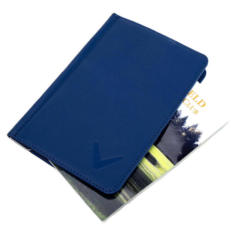 Callaway Golf Leather Bi-Fold Scorecard Holder - Navy Blue Leather Golf scorecard Holder - Golf Gift