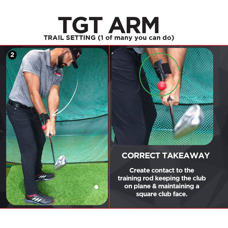 TOTAL GOLF TRAINER ARM Aid - To Improve Chipping, Pitching & Full Swing - Lead & Trail Hand/Wrist/Arm Movement To Control Club Face - Straight Lead Arm - Width In Trail Arm - Wrist Hinge & Create Lag - Golf Gift