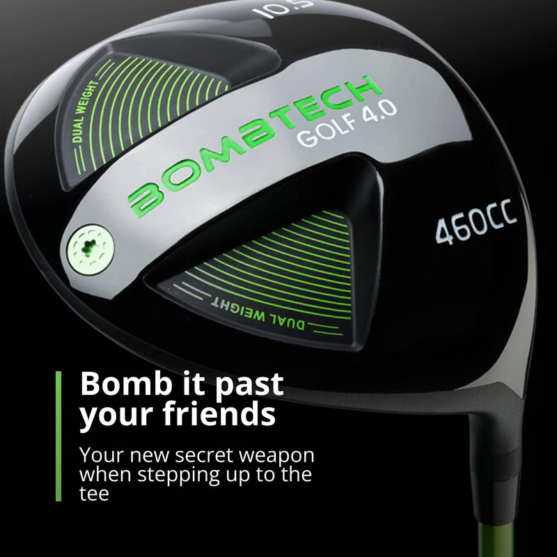 BombTech Golf - 4.0 Driver and 3 Wood Bundle - Premium Golf Wood Set for Men - Easy to Hit Off Tee - Max Forgiveness and Accuracy (9 Stiff) - Golf Gift