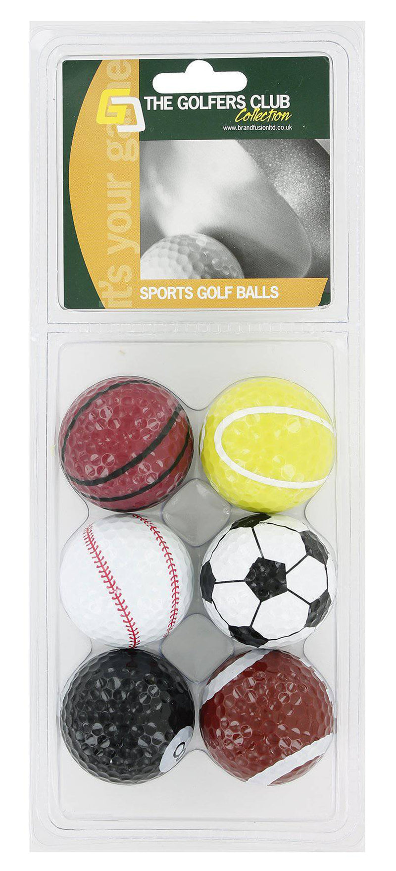 Brand Fusion Golfers Club Novelty 'Sports' Golf Balls (6) - Golf Gift