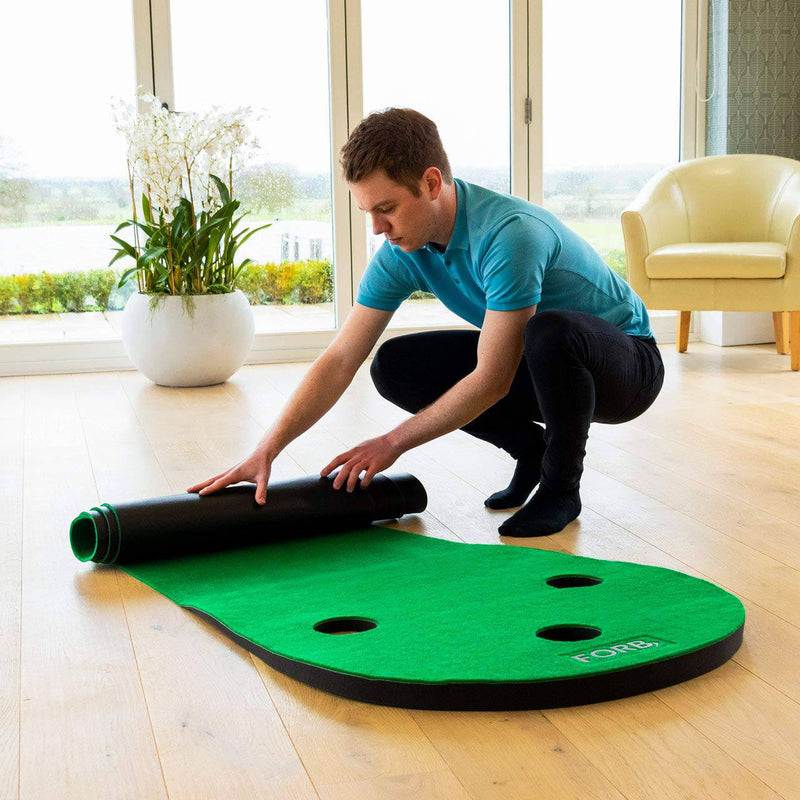 FORB Home Golf Putting Mats - Professional Indoor Golf Putting Practice with 3 Holes (10ft) - Golf Gift