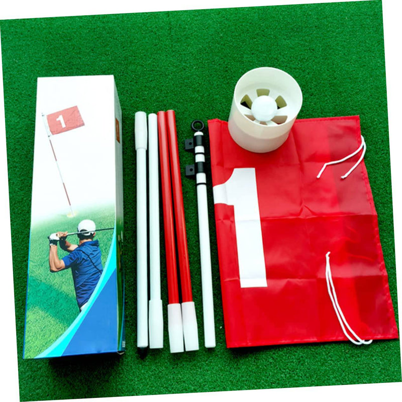 MOBUTOFU Golf Flagstick Set Portable Flagpole with Practice Hole Cup for Playing Golf Putting and Flag Golf Training Tool - Golf Gift