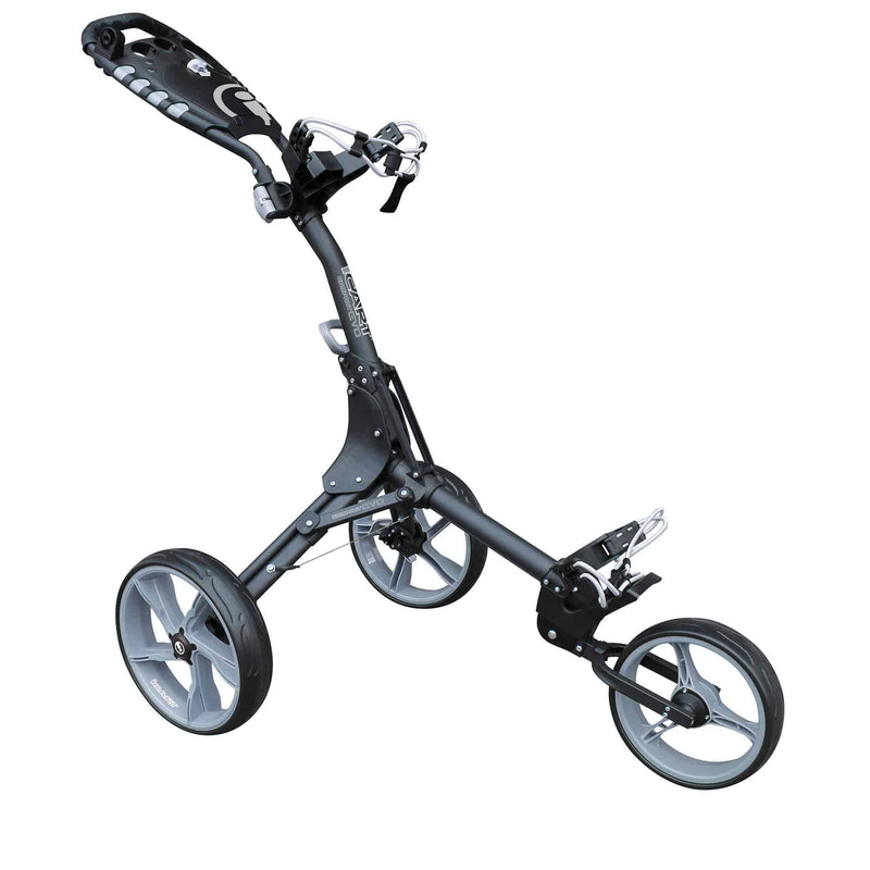 iCart Masters Compact Evo 3 Wheel Push Golf Trolley Black/Grey - Golf Gift