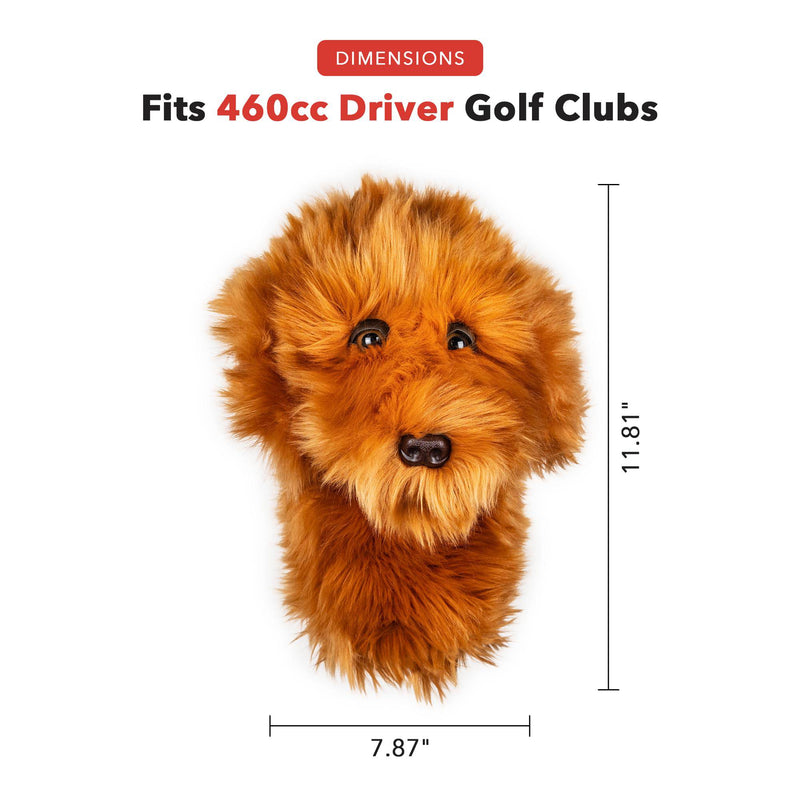 Daphne's Doodle Dog Driver/Fairway Wood Head Cover - Brown - Golf Gift