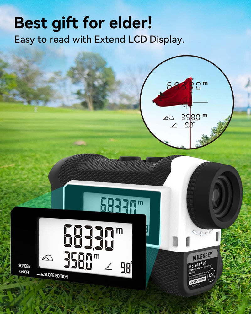 MiLESEEY Golf Range Finder 875 Yds with Slope Switch, Flag Lock & Vibration, Tripod Mount, 2’’LCD Display Screen, ±0.55Yd Accuracy,Tournament Legal Range finder Golf, Continuous Scan - Golf Gift