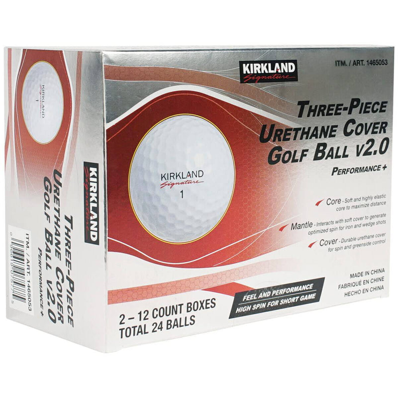 KIRKLAND SIGNATURE Three-Piece Urethane Cover Golf Ball v2.0 Performance + Total of 24 Balls - Golf Gift