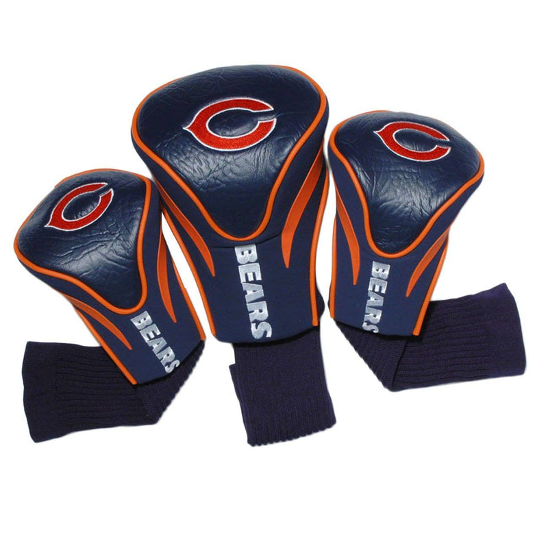 Team Golf NFL Chicago Bears 3pk Contour Fit Headcover, One Size - Golf Gift