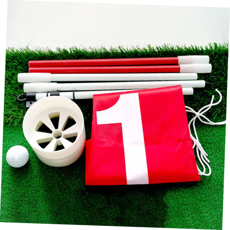 MOBUTOFU Golf Flagstick Set Portable Flagpole with Practice Hole Cup for Playing Golf Putting and Flag Golf Training Tool - Golf Gift