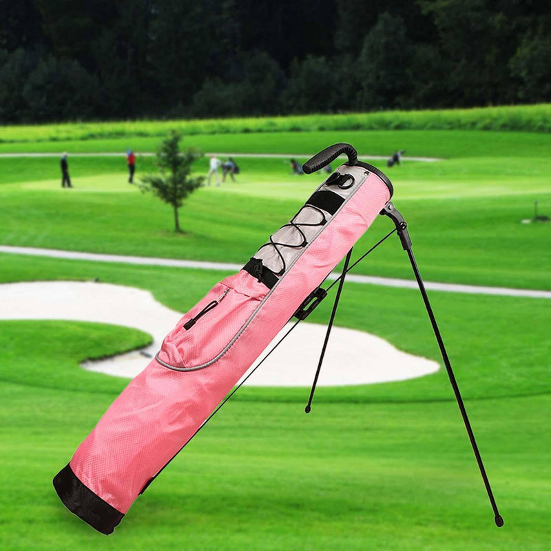 LOVIVER Golf Club Carry Bag Golf Stand Carry Bag Waterproof with Bracket Training Case Golf Stand Bag Golf Bag for Men Women Golf Accessories, pink - Golf Gift