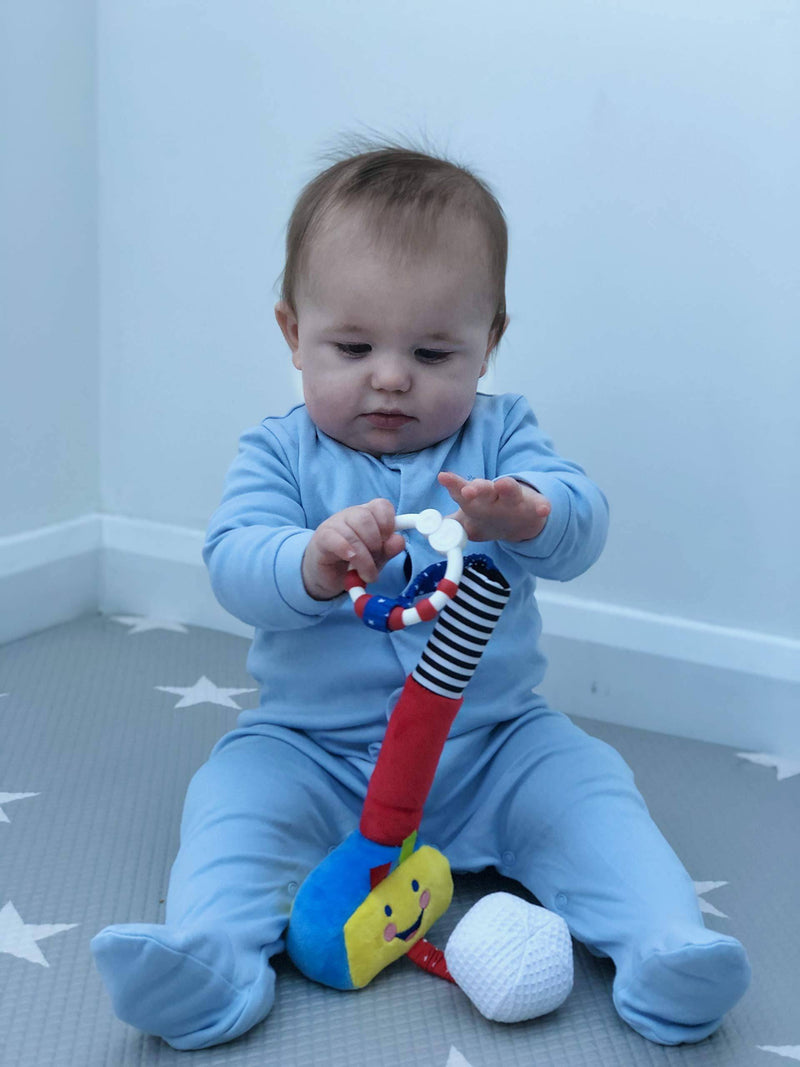 Little Sport Star Baby Golf Club and Ball | Clip-on-Toy-for-Golfers | Suitable from Birth | On the Go or at Home | Baby Gift | Squeaks, Rattles and Crunches - A Sporty Sensory Toy from The Collection - Golf Gift