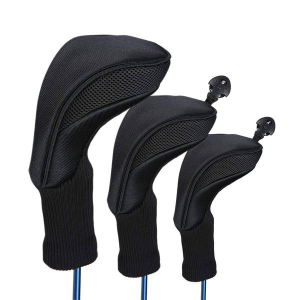 3pcs/Set Driver # 1 3 5 Fairway Wood Cover Golf Club Headcover (Black（3pcs）) - Golf Gift