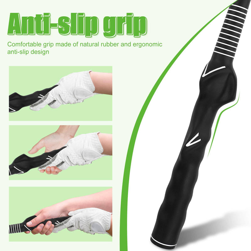 Retractable Golf Training Aid, Practical Swing Trainer Portable Golf Grip Training Aid Stretchable Golf Alignment Sticks for Indoor Practice Warm-up Tempo Chipping Hitting Training (Black) - Golf Gift