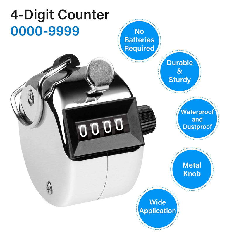 SDARMING tally counter, 4-digit clicker counter, Metal hand tally counters clicker for counting, golf scoring - Golf Gift