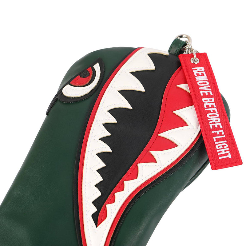 SHABIER New War Shark Flying Tiger Warshark Golf Driver Headcover for Taylormade M3 M4 M5 M6 SIM Golf Club(Green Driver+Fairway+Hybird) - Golf Gift