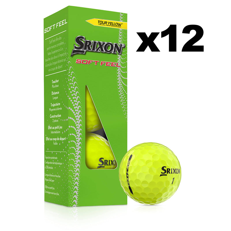 Srixon Soft Feel 13 - Dozen Golf Balls - Distance and Low Compression Golf Balls - Golf Gifts and Golf Accessories, TOUR YELLOW - Golf Gift