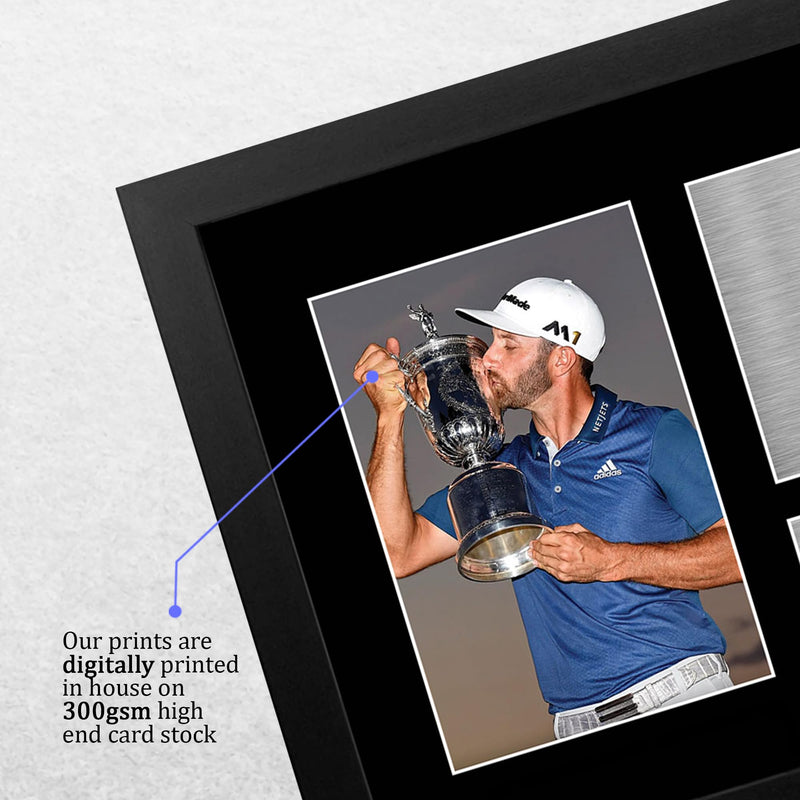 HWC Trading FR A4 Dustin Johnson Gifts Printed Signed Autograph Picture for Golf Memorabilia Fans - A4 Framed - Golf Gift