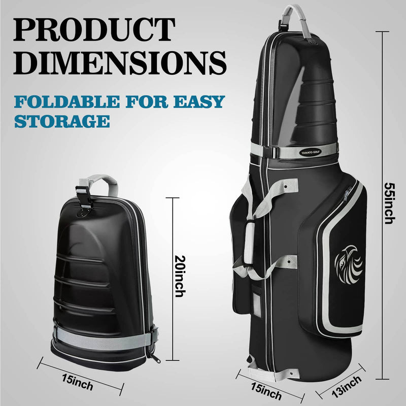 yamato Golf Travel Bag Golf Travel Case With Abs Hard Shell Top Travel Golf Bags For Airlines With Wheels For Golf Clubs Luggage Travel Bags,Great Golf Gift For Golfer - Golf Gift