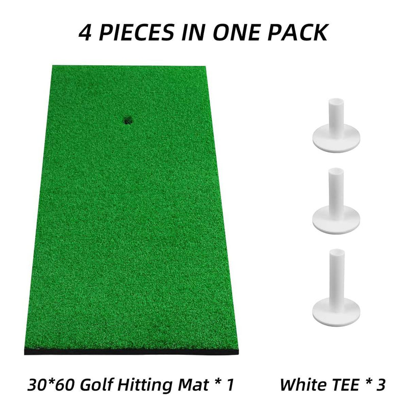 Scott Edward Golf Hitting Mat Tee Turf, Rough Turf and Fairway Turf Multiple Versions Portable Golf Training Mat Practice Training Mat for Indoor and Outdoor with 3Pcs Rubber Tees - Golf Gift