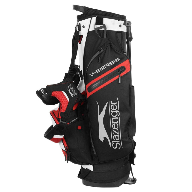 Slazenger Unisex V Series Original Golf Stand Bag Black/White/Red - Golf Gift