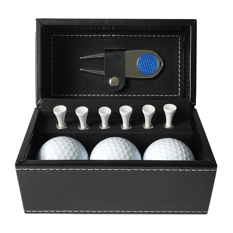 harayaa Golf Ball and Tee Gift Set 6 Golf Tees with PU Case Golf Accessories Set Golf Gift for Men 3Pcs Golf Balls for Him Green Dad, Blue Divot Tool - Golf Gift